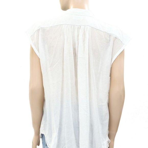 Zadig & Voltaire Ivory Kimono Tunic Top Cotton Oversized Solid Shirt M - Picture 4 of 4